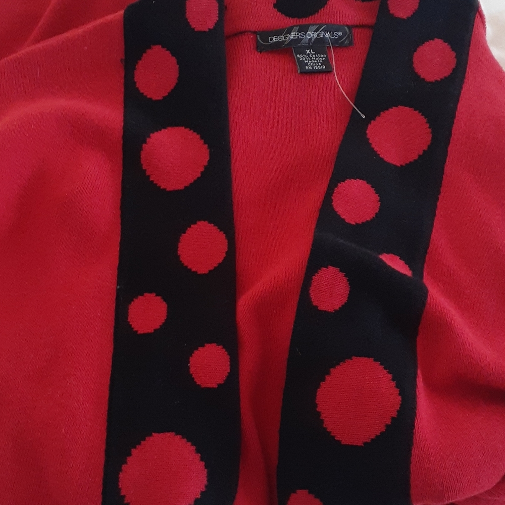 Designers Originals red Bumble Bee cardagan sweater s… - Picture 12 of 12
